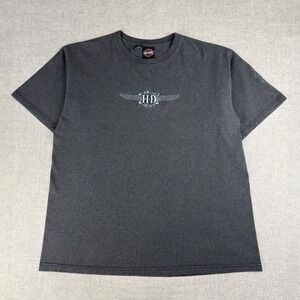 Harley-Davidson USA Made XL Gray Wing Tee Savannah GA Dealer Shirt
